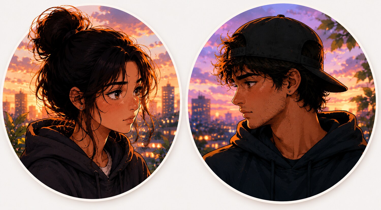 Two people at dusk, finally seeing clearly